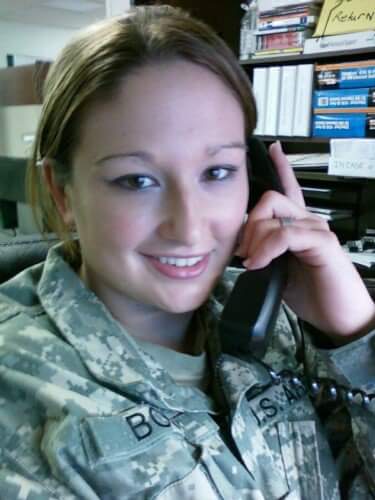 This is a photo of my stepdaughter Blake Cunningham when she was serving in the U.S. Army 