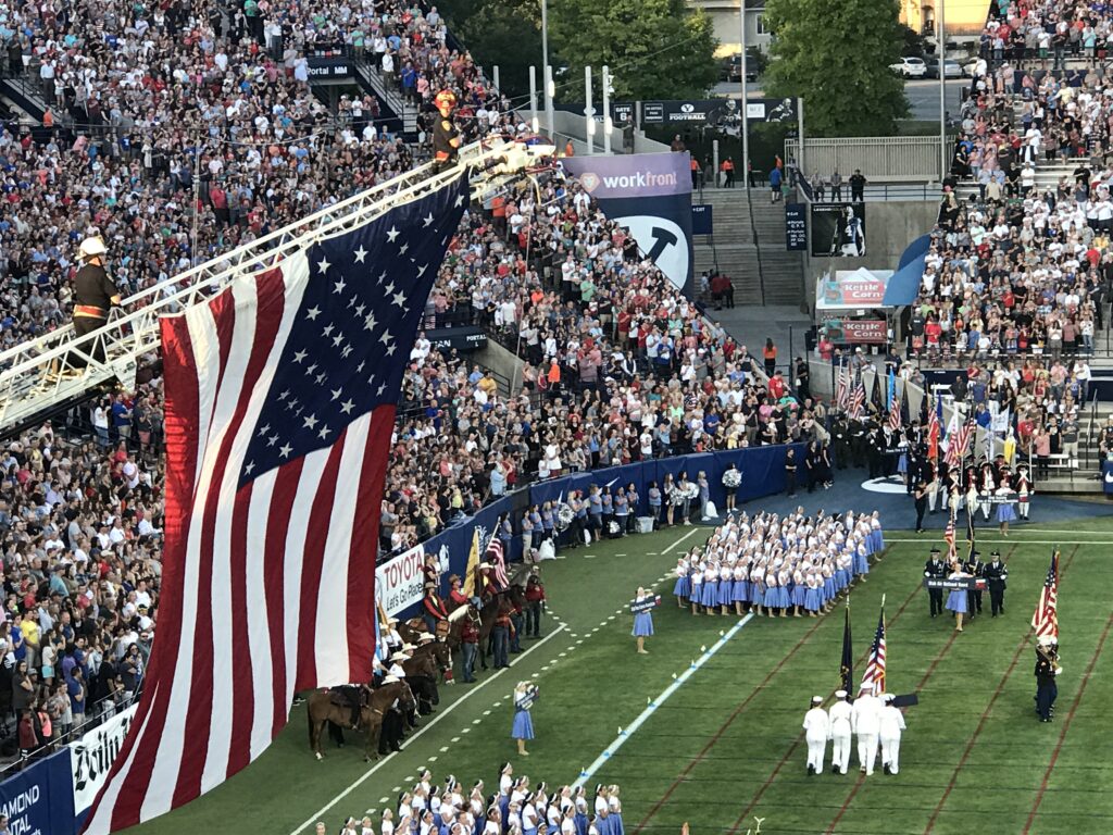 Stadium of Fire celebrates U.S. Military service men and women. 